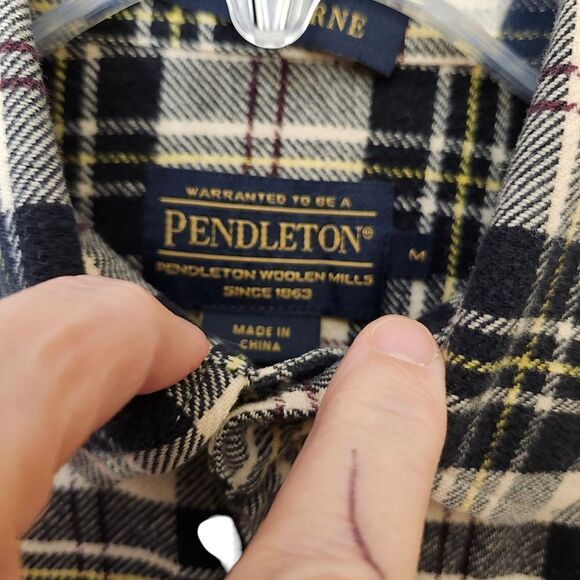 Pendleton Hawthorne flannel Macpherson dress Tartan mens button front shirt Med - Picture 5 of 11